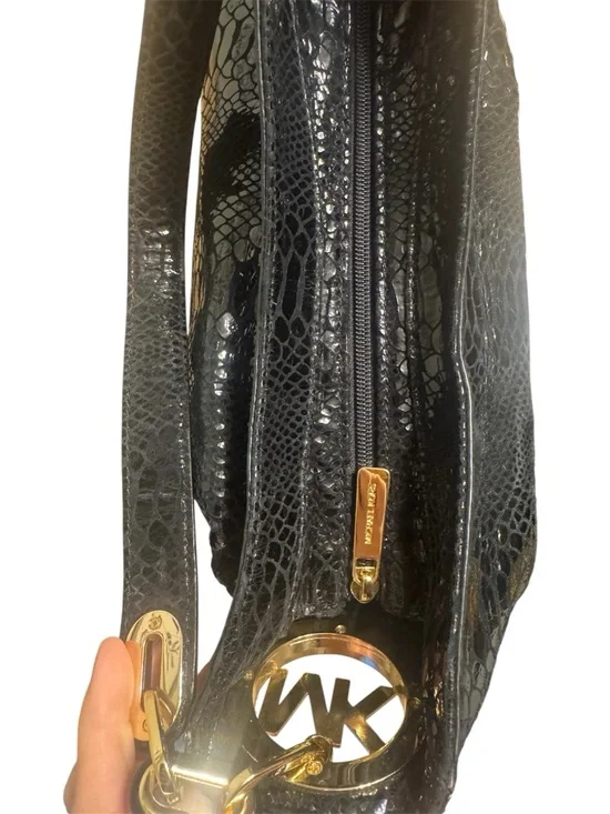 Michael Kors, Fulton Python Embossed, leather hobo shoulder bag - Picture 6 of 7